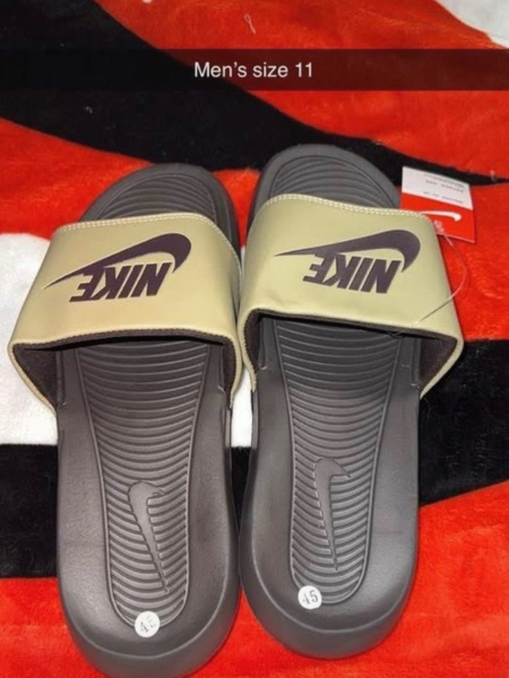 Nike Men’s Slide Sandals in Beige and Brown